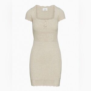 Aritiza Wilfred Reception Mini Dress in Heather Bone